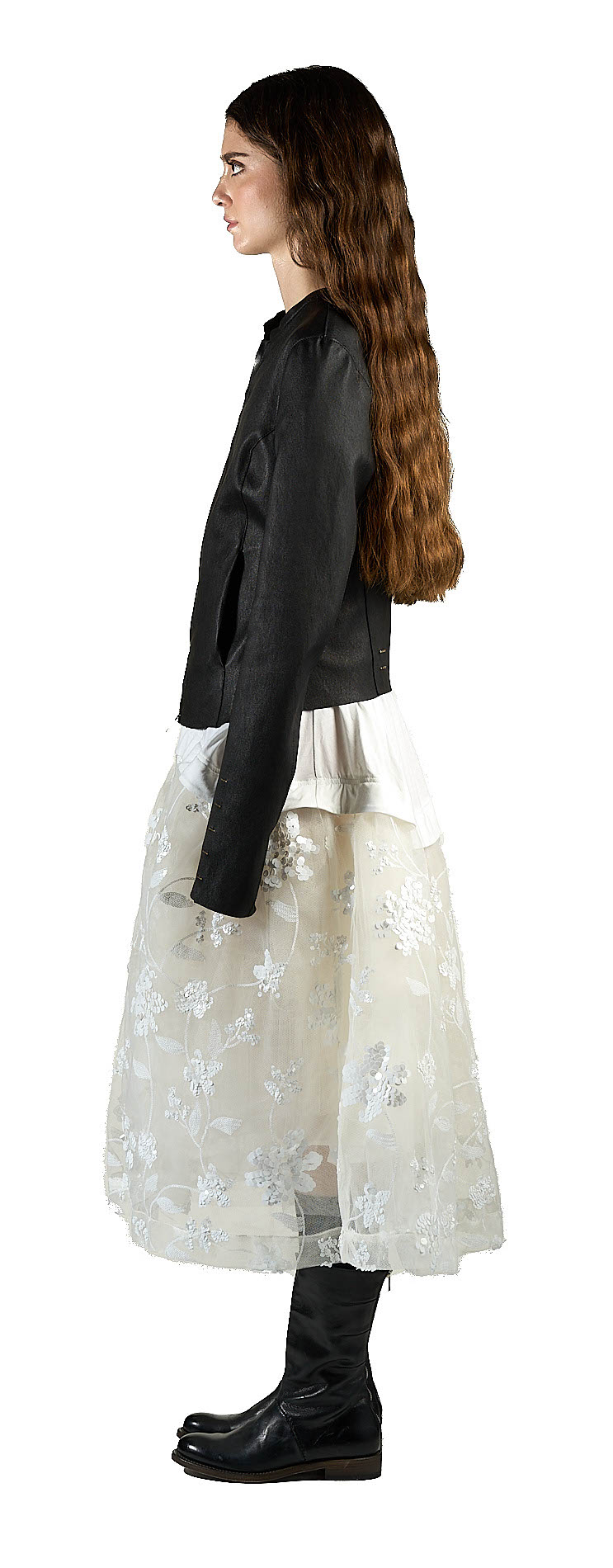 DANIELE BASTA LEATHER AND SILVER JACKET
